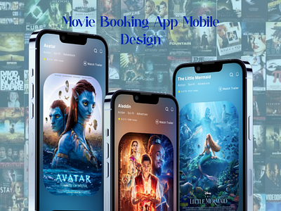 Movie Booking App Mobile Design mobileappdseign thelittlemermaid u ui uidesigner uimobiledesign