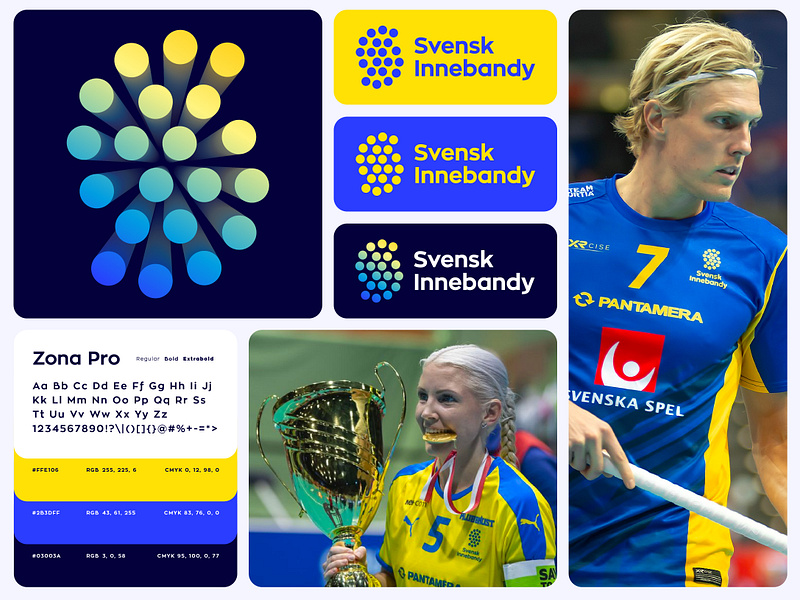 Logo Design for Sweden National Floorball Team activity brand branding circles floorbal icon letter lifestyle logo modern monogram national s smart sport sweeden team timeless
