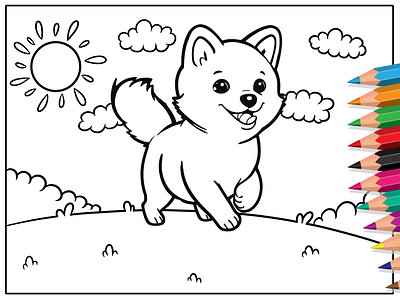 Cute Dog Coloring Pages for Kids art artwork coloringbook coloringpages coloringsheets design illustr illustration