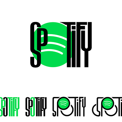 Text Based Logo Variation for Spotify design logo