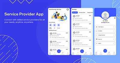 Service Provider App agent app ui booking branding dashboard landingpage modernui profile service ui ui uiux