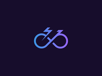Electric bike icon bicycle bike blue electric icon infinite logo motorcycle purple thunder