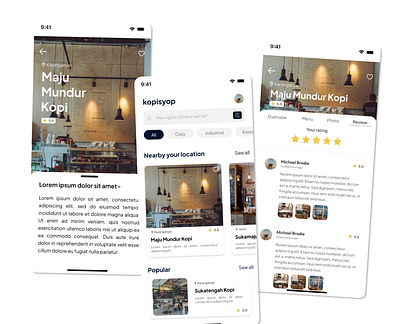 Kopisyop - Mobile App Concept coffeeshop app design mobile app ui