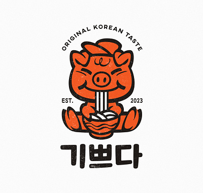 Korean Noodles logo cartoon character design illustration logo mascot logo
