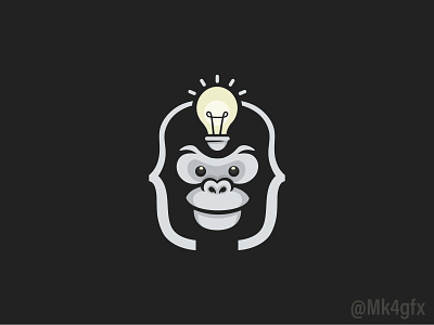 Gorilla Coding Logo (for sale) animal brackets branding bulb chimpanzee coding creative design development gorilla idea ideas light lightbulb logo logos modern programmer programming web