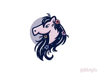 Floral Horse Logo (for sale) animal beautiful branding cute design feminine floral flower horse illustration leaf leaves logo logo 2d logos modern pretty
