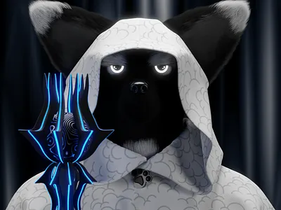 Air mage 3d 3d model air blender cape character cloak clothing collection design fox fur illustration mage magic modeling nft saga staff wizard