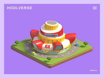 HODLVERSE - Gallery 3d app branding design game homepage illustration isometric landing page lowpoly nft product render texture uiux unity visual web