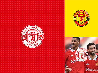 Manchester United crest redesign branding illustration logo
