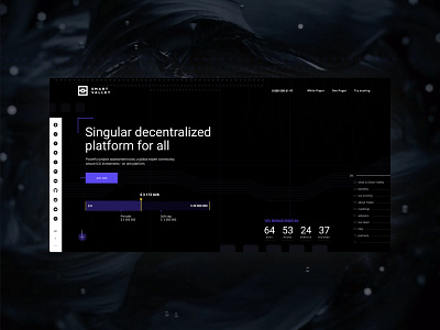 Smart Valley blockchain cryptocurrency dark theme digital assets digital currency finance financial technology fintech investment investment platform purple ui design user interface web design yellow