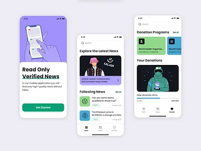 News app (Smooth animation) animation app applocation colors dashboard illustration motion graphics news ui ux