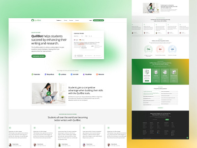 QuillBot - AI Grammar & Writing Tool Landing Page ai grammar ai writing tool artificial intelligence assistant content creation content writing copy writing copywriter copywriting create content creators deep learning digital platform grammar writing machine learning saas landingpage social media website concept writer writing