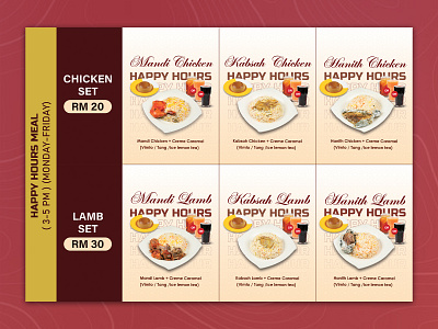 Dallah Restaurant Happy Hours Meal Offer design graphic design print