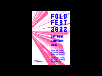 Fold Fest 2022 Poster 3d abstract bold book book fairs contrast design event festival fold poster shape