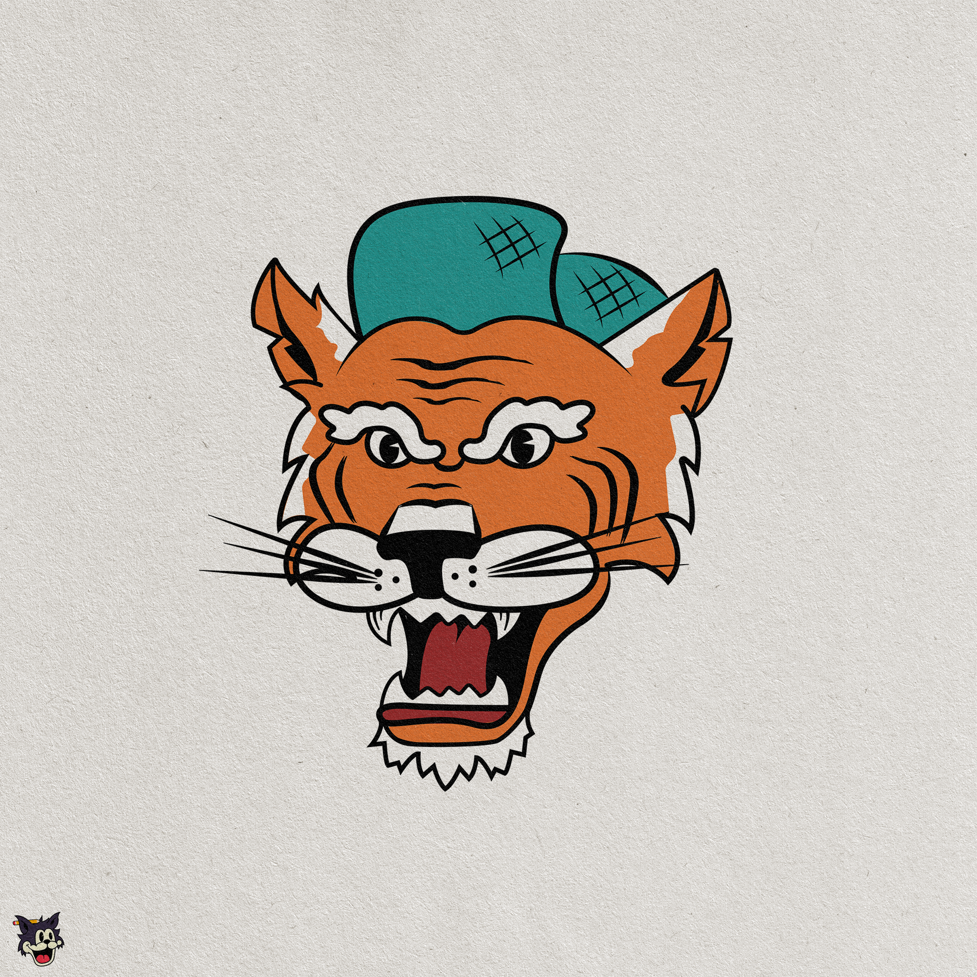 Tiger animal badge design illustration tiger