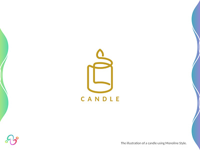 Candle Logo brand design brand designer candle dinner gold golden light line lines logo design logo designer logo for sale logo idea logo inspiration logomark logotype monoline romantic spa zzoe iggi