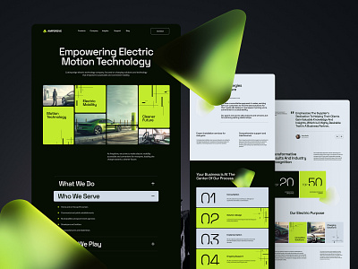 Ampdrive — Website 3d branding charging electric ev homepage landing page logo pattern tesla ui ux vehicle website