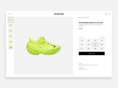 Balenciaga e-commerce website exploration ecommerce sneakers website
