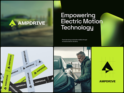 Ampdrive — Branding branding charger design system electric vehicle logo tesla typography ui ux website