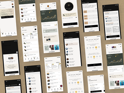 Few other screens of the PPLHD(peoplehood) project app branding design gradient graphic illustration logo minimal mood paper relation ui web