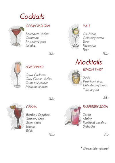 Illustrated Drink Menu for MORI