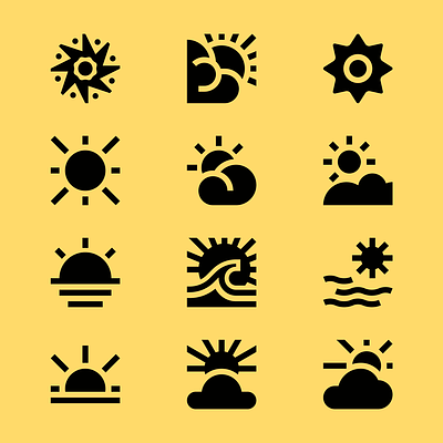 $1+, Sun Icons almost freebie cloud heat hot sea season summer sun sunbeam sunrise sunset svg ui vacation vector weather