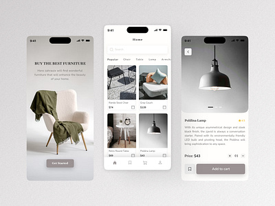 Furniture Mobile App app app design application branding design designer furniture mobile app furniture store mobile app ui ui designer uiux