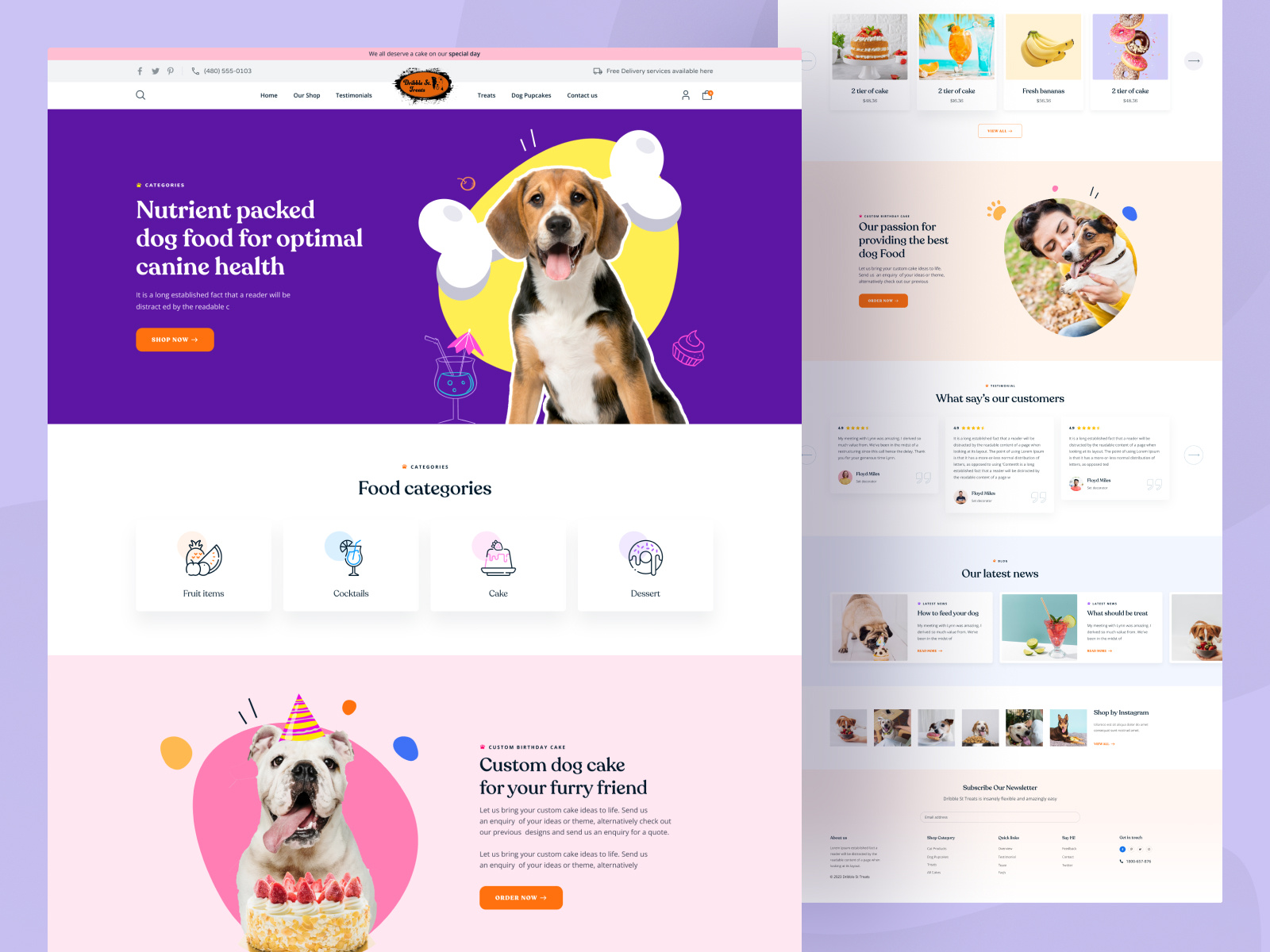 Dribble St Treats - Pet Foods Landing Page by Nure Alam on Dribbble