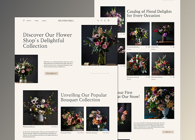 Blossomia - Flower Shop Website botanical design e commerce figma floral florist flower flower shop flowers shop store ui uiux ux web design website