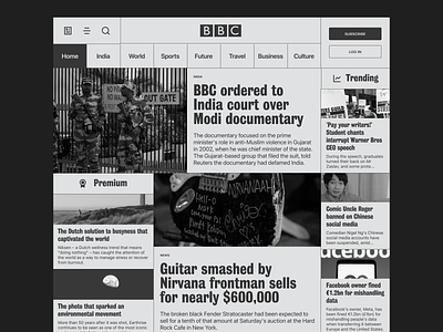 BBC website but it looks like a newspaper bbc news news website newspaper plain type ui ui ux web design