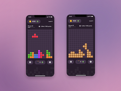 Block Puzzle Game UI Design app block puzzle figma game tetris ui ux