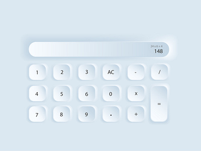 Soft UI Design - Calculator 004 calculator daily ui dailyui illustrator neuromorphism soft soft ui ui ui design user interface