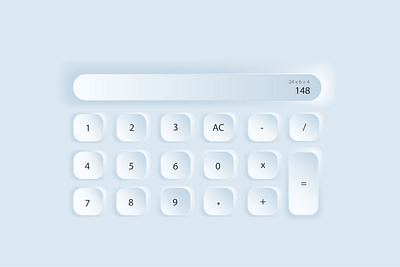 Soft UI Design - Calculator 004 calculator daily ui dailyui illustrator neuromorphism soft soft ui ui ui design user interface