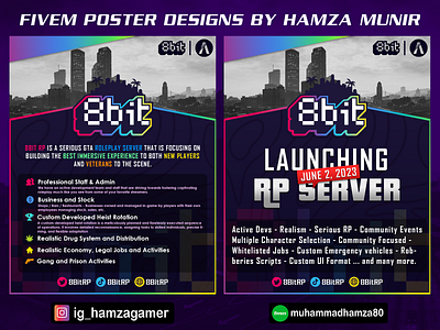 Custom Promotional and Launcing poster designs design fivem gaming graphic design gta gtaonline gtaroleplay poster design