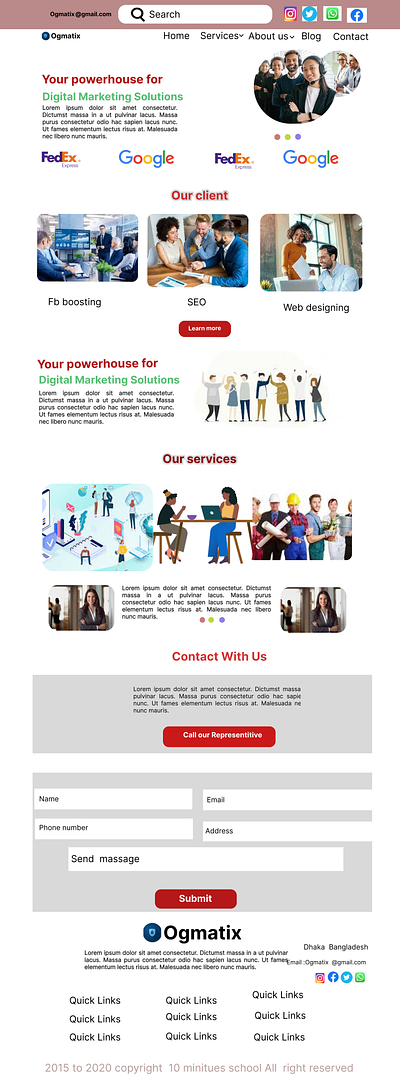 Client service website