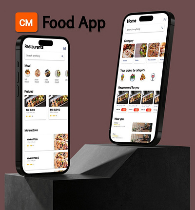 FOOD APP for IOS&Android devices app branding design graphic design logo ui ux