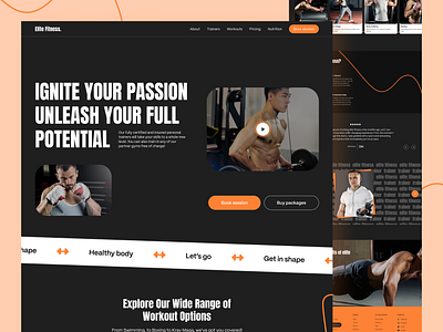 Elite Fitness Gym Landing Website branding fitness gym healthy landing pages lifestyle nutrition sport sports training ui ux web design workout