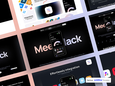 Meet Black a SaaS Webflow Template app clean design icon template ui web webflow