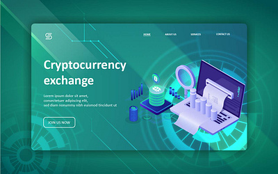 Cryptocurrency exchange design illustration