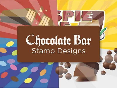 Chocolate Bar - Stamp Designs design graphic design illustration typography vector