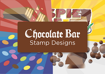 Chocolate Bar - Stamp Designs design graphic design illustration typography vector