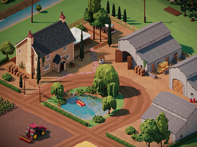 Poly Farm Illustration 3d animation assets blender color darkfejzr farm game illu illustration isometric lowpoly polygon unity3d