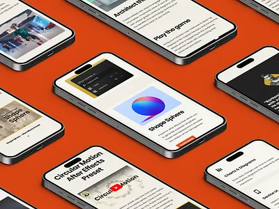 Motion Design Portfolio Redesign grid iphone mobile motion motion graphics portfolio redesign ui uiux website