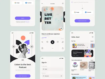 Podcast APP app symu ui ux