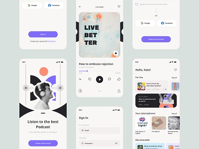 Podcast APP app symu ui ux