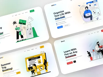 Web Illustrations: Digital Illustration Identity Landing Page app branding design educational educational web landing landing page landing page design management mobile mobile app shopping study trevle web trip ui ux web web design website design