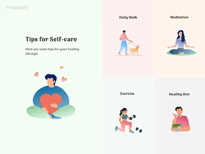 Custom Healthcare App Illustrations - Applify app app design app screens applify design health health app healthcare illustration medical medical care mindfulness mobile app design therapy ui ui design ux ux design wellness