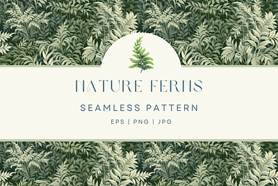 Nature Ferns Seamless Pattern design fern graphic design leaves nature pattern plants seamless
