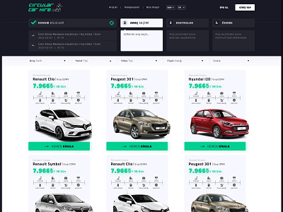 car rental steps design interface ui ux webdesign