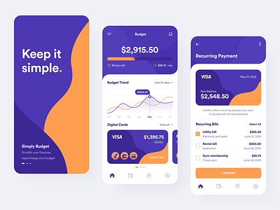 Simply — Budgeting App ✦ android app app ui application budget clean finance flat ios iphone minimal mobile mobile app mobile app design mobile ui mobile ui design ui ui design ux ux design